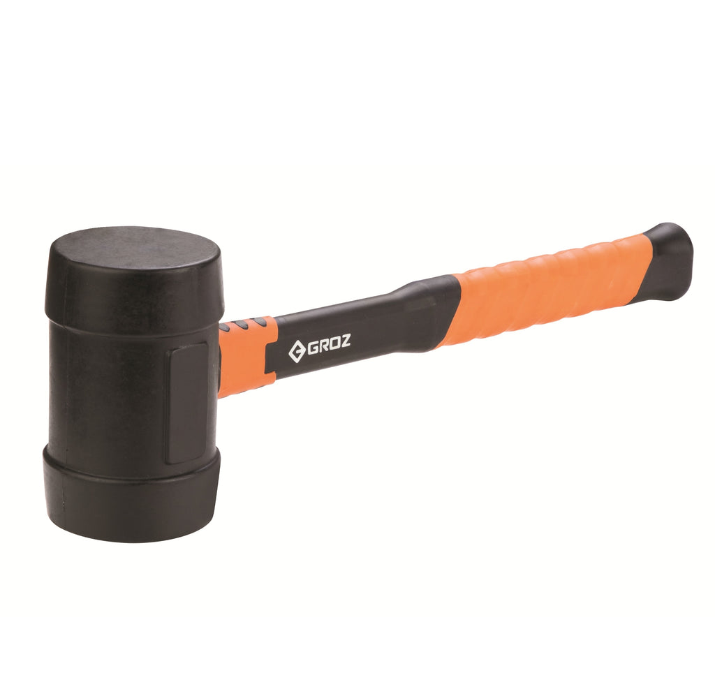 14" Fiberglass Handle Black Head Rubber Mallet with 32 oz. Head