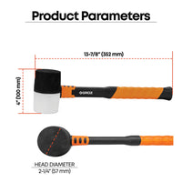 14" Fiberglass Handle Rubber Mallet with 24 oz. Head