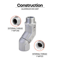 Dual Plane Fuel Nozzle Swivel, 1" NPT